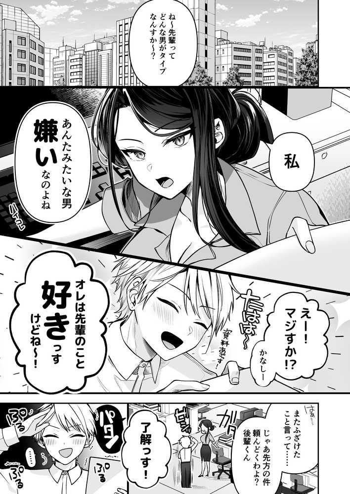 【RAWマンガ】デカ女上司と元チャラ男の後輩くん ＃1｜まろ茶庵 (p2)