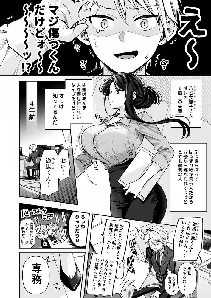 【RAWマンガ】デカ女上司と元チャラ男の後輩くん ＃1｜まろ茶庵 (p3)