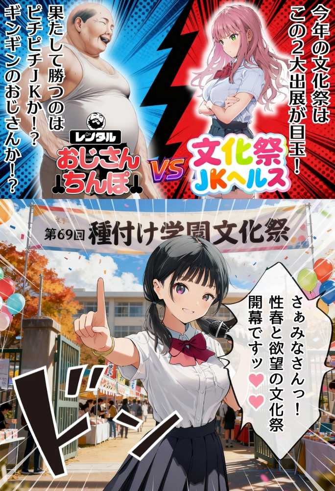 【RAWマンガ】【大乱交】文化祭JKヘルス VS レンタルおじさんちんぽ｜竿役が種付けおじさんじゃないとヌケないんだが・・・ (p5)