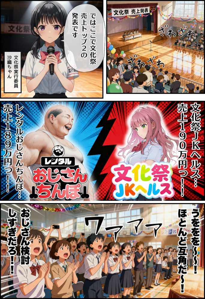 【RAWマンガ】【大乱交】文化祭JKヘルス VS レンタルおじさんちんぽ｜竿役が種付けおじさんじゃないとヌケないんだが・・・ (p58)
