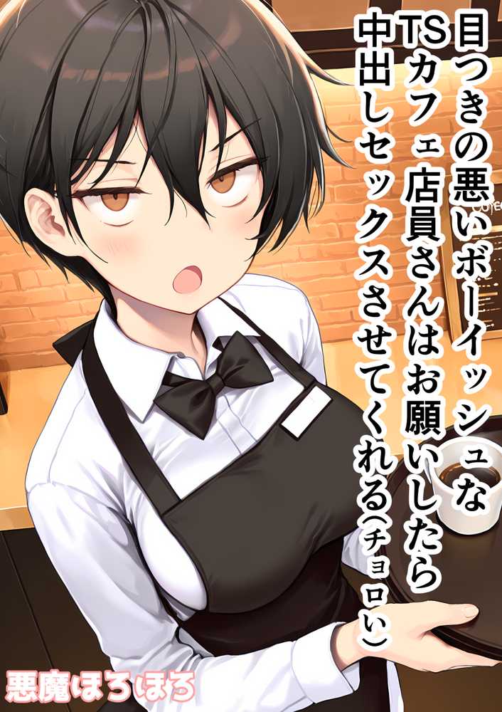 【RAWマンガ】目つきの悪いボーイッシュなTSカフェ店員さんはお願いしたら中出しセックスさせてくれる(チョロい)|悪魔ほろほろ (p1)